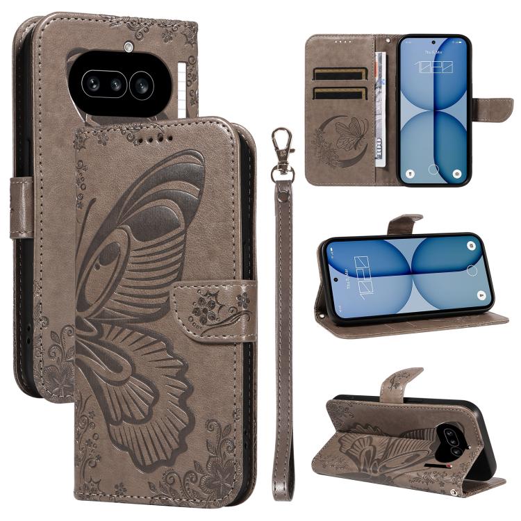 Swallowtail Butterfly Embossed Leather Phone Case, For Nothing Phone 4a Pro, For Nothing Phone 4a