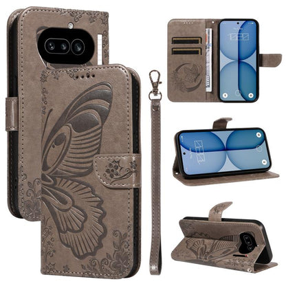 Swallowtail Butterfly Embossed Leather Phone Case, For Nothing Phone 4a Pro, For Nothing Phone 4a