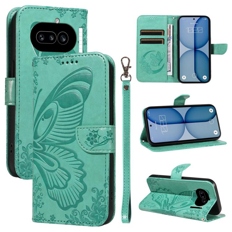Swallowtail Butterfly Embossed Leather Phone Case, For Nothing Phone 4a Pro, For Nothing Phone 4a