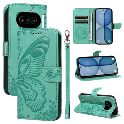 Swallowtail Butterfly Embossed Leather Phone Case, For Nothing Phone 4a Pro, For Nothing Phone 4a