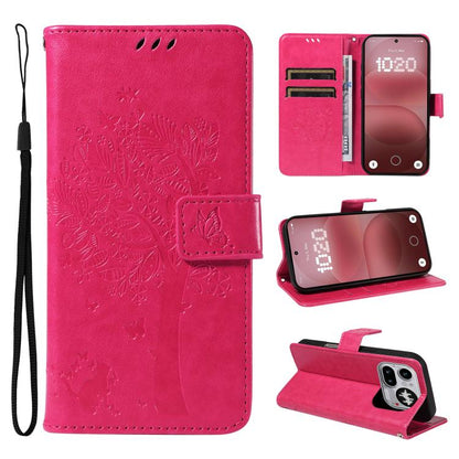 Tree & Cat Embossed Pattern Flip Leather Phone Case, For Nothing Phone 4a Pro, For Nothing Phone 4a
