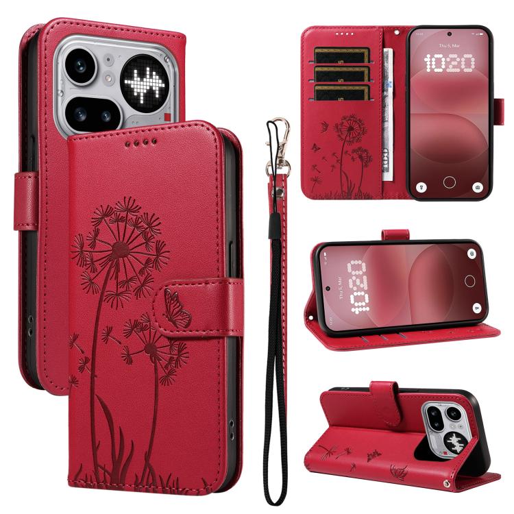 Dandelion Embossed Pattern Flip Leather Phone Case, For Nothing Phone 4a Pro, For Nothing Phone 4a