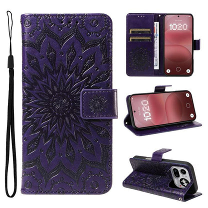 Embossed Sunflower Pattern Flip Leather Phone Case, For Nothing Phone 4a Pro, For Nothing Phone 4a