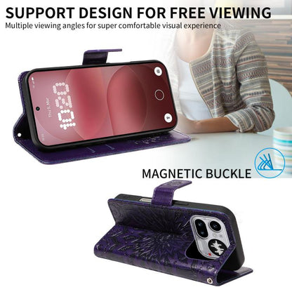 Embossed Sunflower Pattern Flip Leather Phone Case, For Nothing Phone 4a Pro, For Nothing Phone 4a