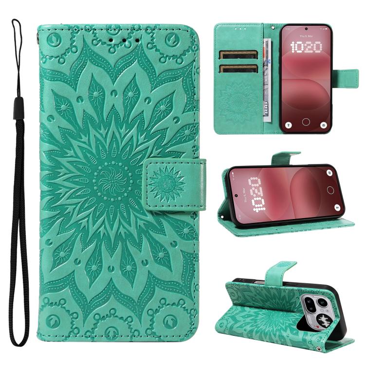 Embossed Sunflower Pattern Flip Leather Phone Case, For Nothing Phone 4a Pro, For Nothing Phone 4a