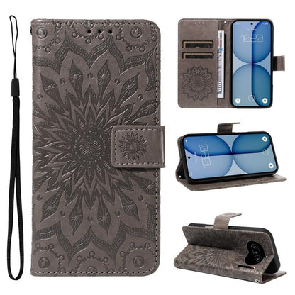Embossed Sunflower Pattern Flip Leather Phone Case, For Nothing Phone 4a Pro, For Nothing Phone 4a