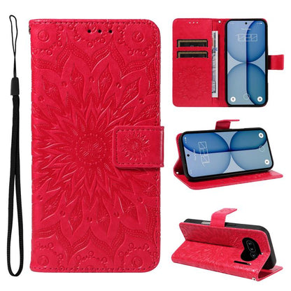 Embossed Sunflower Pattern Flip Leather Phone Case, For Nothing Phone 4a Pro, For Nothing Phone 4a