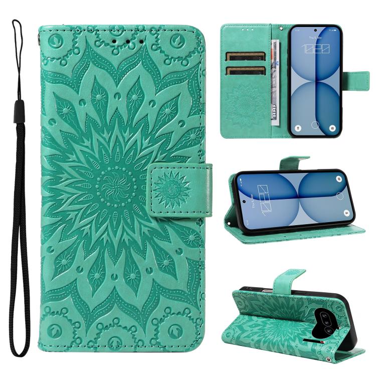 Embossed Sunflower Pattern Flip Leather Phone Case, For Nothing Phone 4a Pro, For Nothing Phone 4a