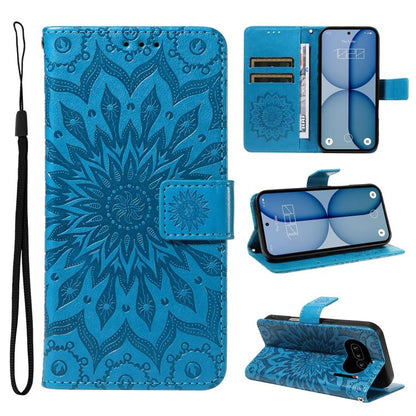 Embossed Sunflower Pattern Flip Leather Phone Case, For Nothing Phone 4a Pro, For Nothing Phone 4a