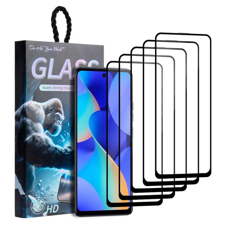 5pcs / Pack Do As You Wish Silk Screen Printed HD Tempered Glass Film, For Tecno Pop 10C 4G, For Tecno Spark 40 4G, For Tecno Pova 7 Ultra 5G, For Tecno Pova 7 4G, For Tecno Spark 30 Pro, For Tecno Spark 30 4G, For Tecno Pop 9 5G, For Tecno Spark Go 20...