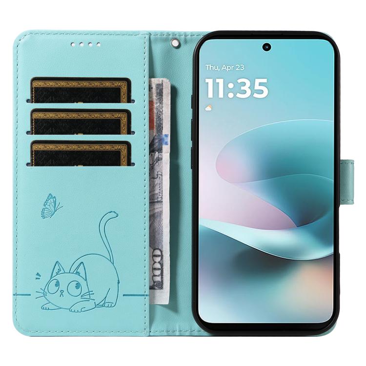 Adorable Cat Embossed Pattern Flip Leather Phone Case, For Nothing Phone 4a Pro, For Nothing Phone 4a