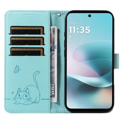 Adorable Cat Embossed Pattern Flip Leather Phone Case, For Nothing Phone 4a Pro, For Nothing Phone 4a