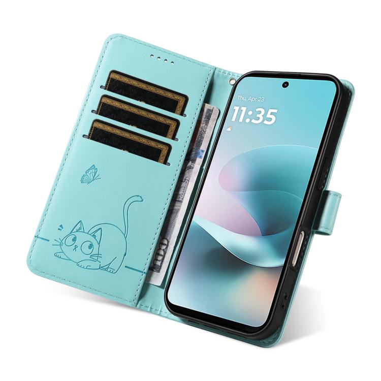 Adorable Cat Embossed Pattern Flip Leather Phone Case, For Nothing Phone 4a Pro, For Nothing Phone 4a