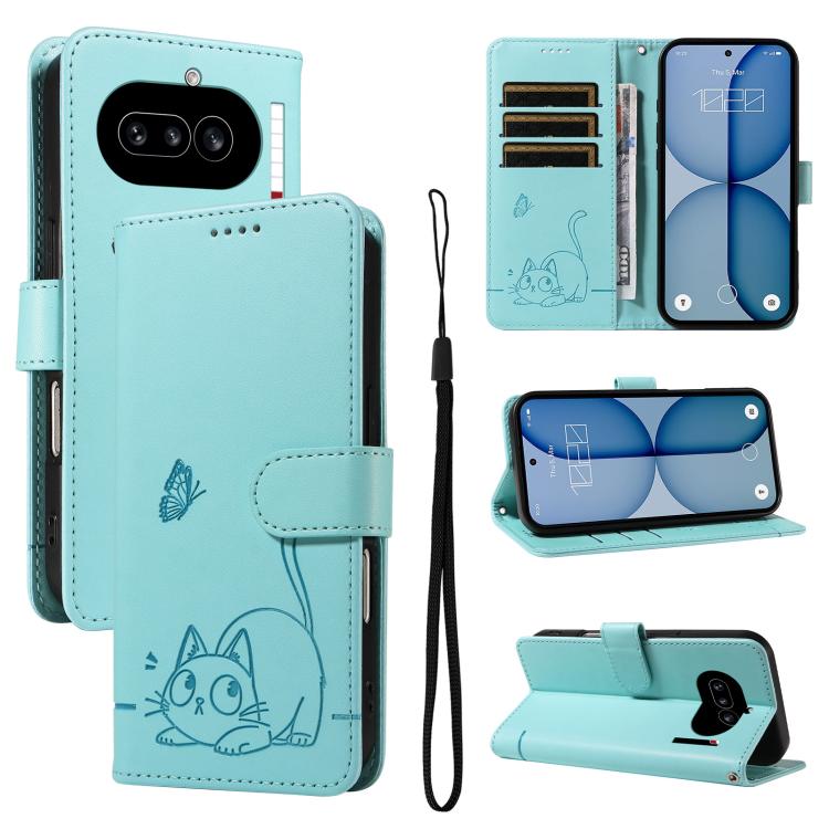 Adorable Cat Embossed Pattern Flip Leather Phone Case, For Nothing Phone 4a Pro, For Nothing Phone 4a