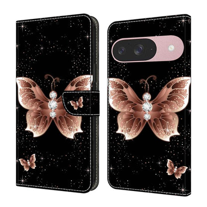 Crystal-Like Painted Vegan Leather Phone Case, For Google Pixel 10a, For Google Pixel 9a, For Google Pixel 9 Pro, For Google Pixel 9