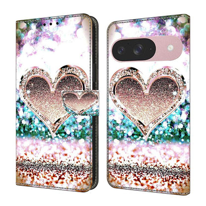 Crystal-Like Painted Vegan Leather Phone Case, For Google Pixel 10a, For Google Pixel 9a, For Google Pixel 9 Pro, For Google Pixel 9