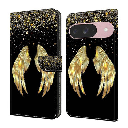Crystal-Like Painted Vegan Leather Phone Case, For Google Pixel 10a, For Google Pixel 9a, For Google Pixel 9 Pro, For Google Pixel 9