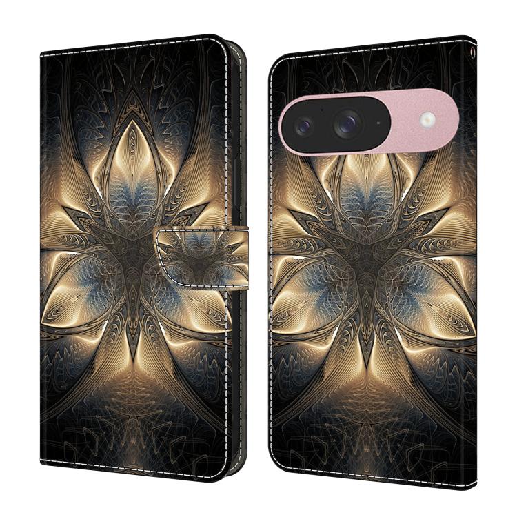 Crystal-Like Painted Vegan Leather Phone Case, For Google Pixel 10a, For Google Pixel 9a, For Google Pixel 9 Pro, For Google Pixel 9
