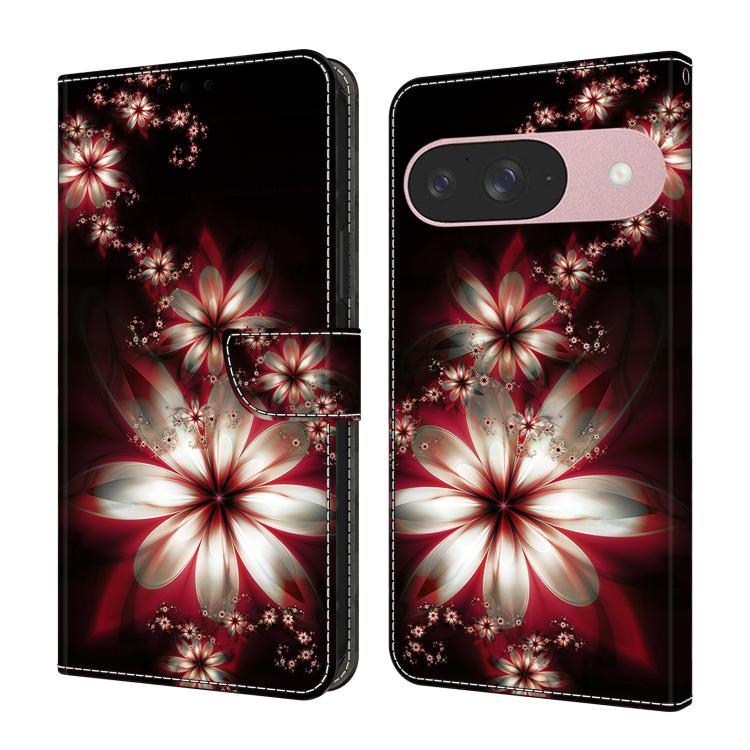 Crystal-Like Painted Vegan Leather Phone Case, For Google Pixel 10a, For Google Pixel 9a, For Google Pixel 9 Pro, For Google Pixel 9