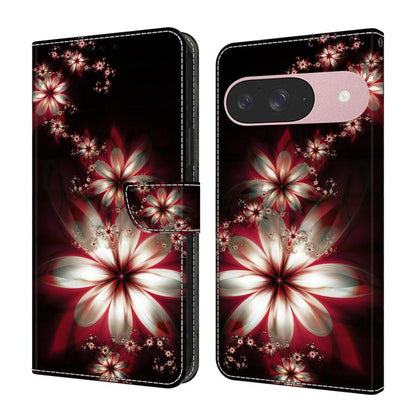Crystal-Like Painted Vegan Leather Phone Case, For Google Pixel 10a, For Google Pixel 9a, For Google Pixel 9 Pro, For Google Pixel 9