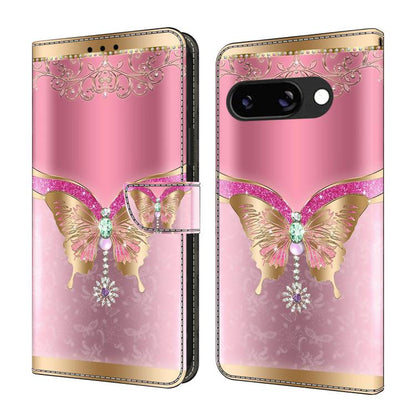 Crystal-Like Painted Vegan Leather Phone Case, For Google Pixel 10a, For Google Pixel 9a, For Google Pixel 9 Pro, For Google Pixel 9
