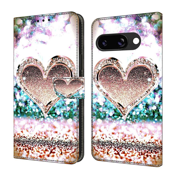 Crystal-Like Painted Vegan Leather Phone Case, For Google Pixel 10a, For Google Pixel 9a, For Google Pixel 9 Pro, For Google Pixel 9