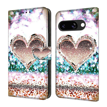Crystal-Like Painted Vegan Leather Phone Case, For Google Pixel 10a, For Google Pixel 9a, For Google Pixel 9 Pro, For Google Pixel 9