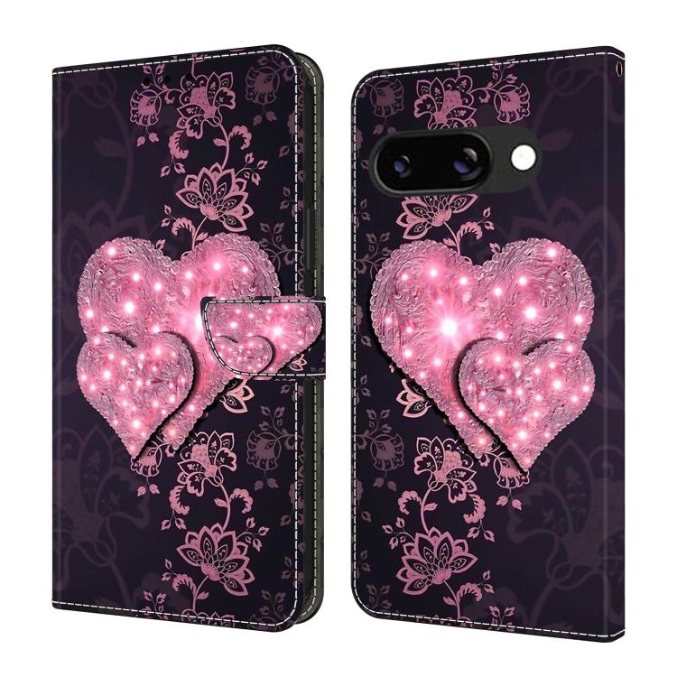 Crystal-Like Painted Vegan Leather Phone Case, For Google Pixel 10a, For Google Pixel 9a, For Google Pixel 9 Pro, For Google Pixel 9