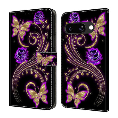 Crystal-Like Painted Vegan Leather Phone Case, For Google Pixel 10a, For Google Pixel 9a, For Google Pixel 9 Pro, For Google Pixel 9