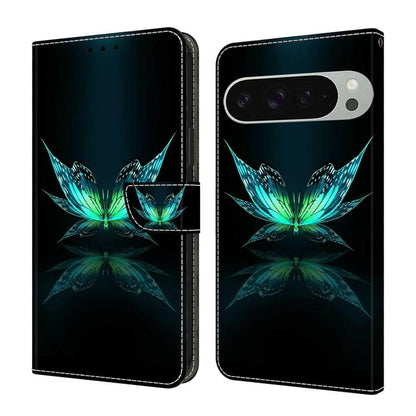 Crystal-Like Painted Vegan Leather Phone Case, For Google Pixel 10a, For Google Pixel 9a, For Google Pixel 9 Pro, For Google Pixel 9