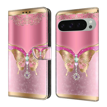 Crystal-Like Painted Vegan Leather Phone Case, For Google Pixel 10a, For Google Pixel 9a, For Google Pixel 9 Pro, For Google Pixel 9