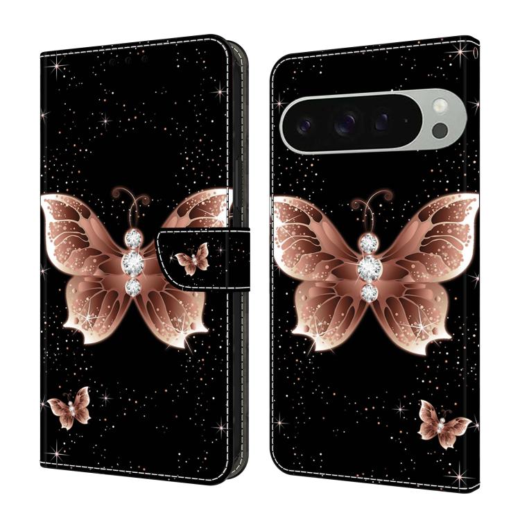 Crystal-Like Painted Vegan Leather Phone Case, For Google Pixel 10a, For Google Pixel 9a, For Google Pixel 9 Pro, For Google Pixel 9