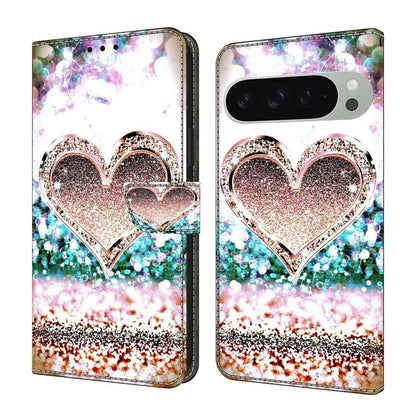 Crystal-Like Painted Vegan Leather Phone Case, For Google Pixel 10a, For Google Pixel 9a, For Google Pixel 9 Pro, For Google Pixel 9