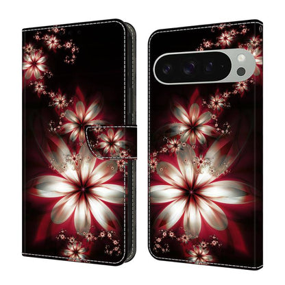 Crystal-Like Painted Vegan Leather Phone Case, For Google Pixel 10a, For Google Pixel 9a, For Google Pixel 9 Pro, For Google Pixel 9