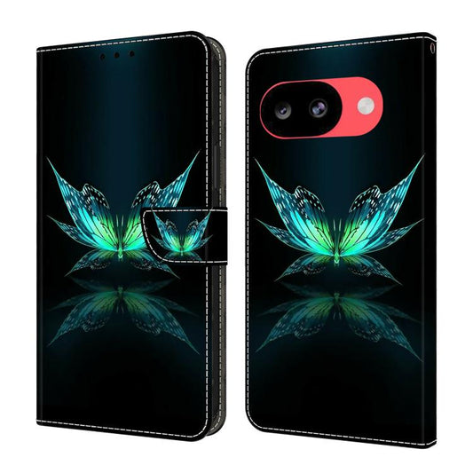 Crystal-Like Painted Vegan Leather Phone Case, For Google Pixel 10a, For Google Pixel 9a, For Google Pixel 9 Pro, For Google Pixel 9