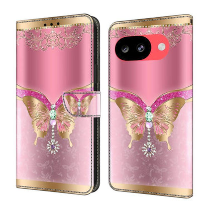 Crystal-Like Painted Vegan Leather Phone Case, For Google Pixel 10a, For Google Pixel 9a, For Google Pixel 9 Pro, For Google Pixel 9