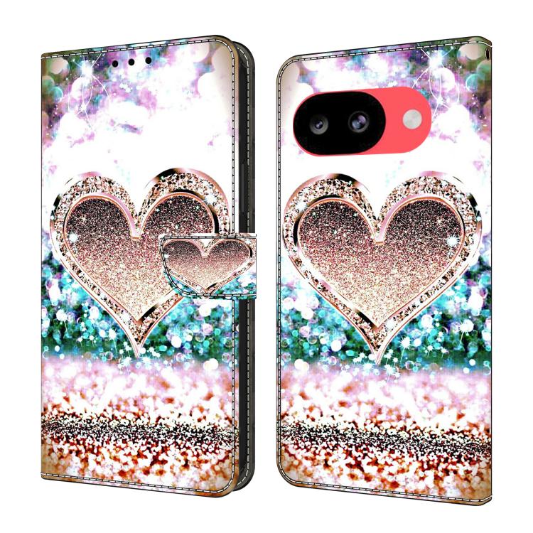 Crystal-Like Painted Vegan Leather Phone Case, For Google Pixel 10a, For Google Pixel 9a, For Google Pixel 9 Pro, For Google Pixel 9