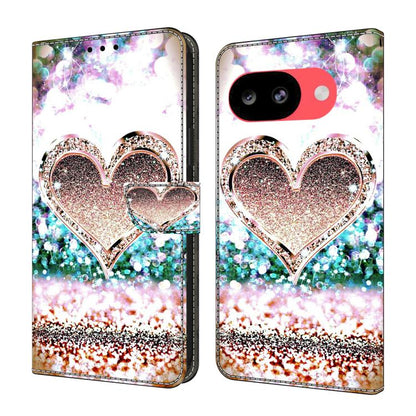 Crystal-Like Painted Vegan Leather Phone Case, For Google Pixel 10a, For Google Pixel 9a, For Google Pixel 9 Pro, For Google Pixel 9
