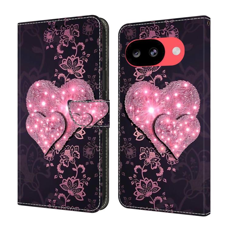 Crystal-Like Painted Vegan Leather Phone Case, For Google Pixel 10a, For Google Pixel 9a, For Google Pixel 9 Pro, For Google Pixel 9