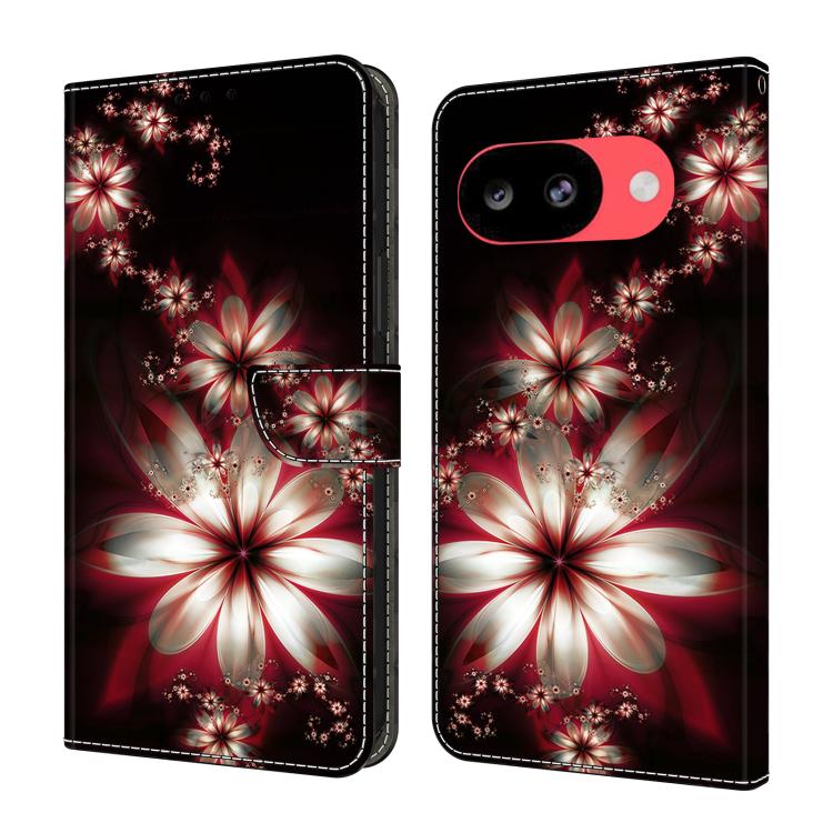 Crystal-Like Painted Vegan Leather Phone Case, For Google Pixel 10a, For Google Pixel 9a, For Google Pixel 9 Pro, For Google Pixel 9