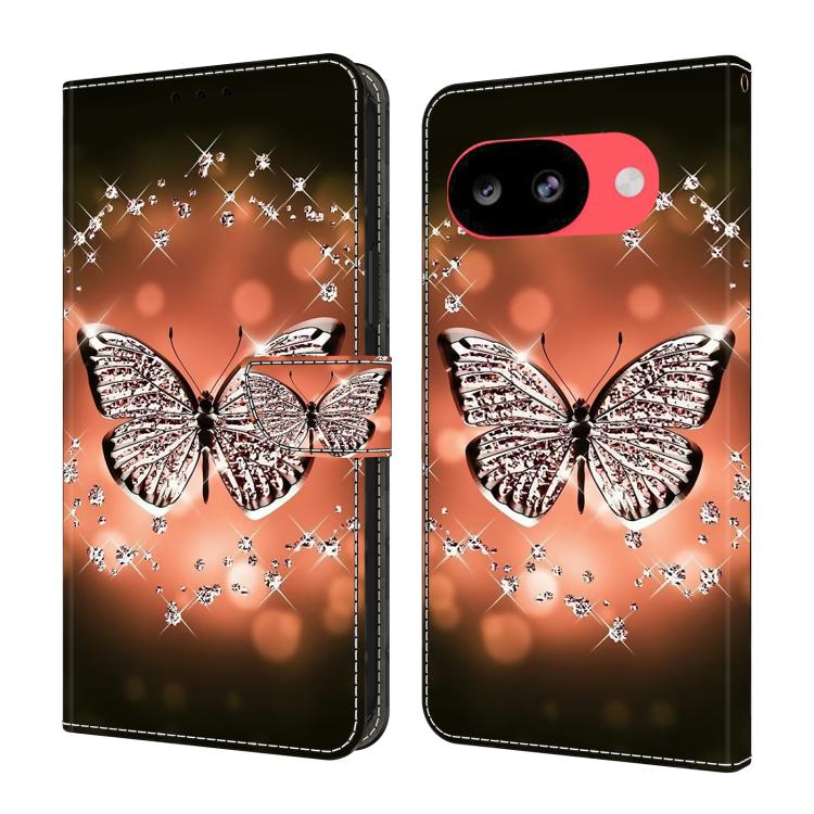 Crystal-Like Painted Vegan Leather Phone Case, For Google Pixel 10a, For Google Pixel 9a, For Google Pixel 9 Pro, For Google Pixel 9