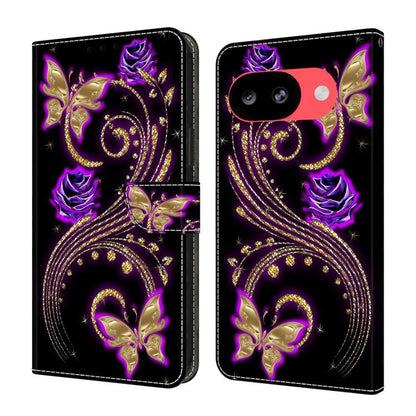 Crystal-Like Painted Vegan Leather Phone Case, For Google Pixel 10a, For Google Pixel 9a, For Google Pixel 9 Pro, For Google Pixel 9