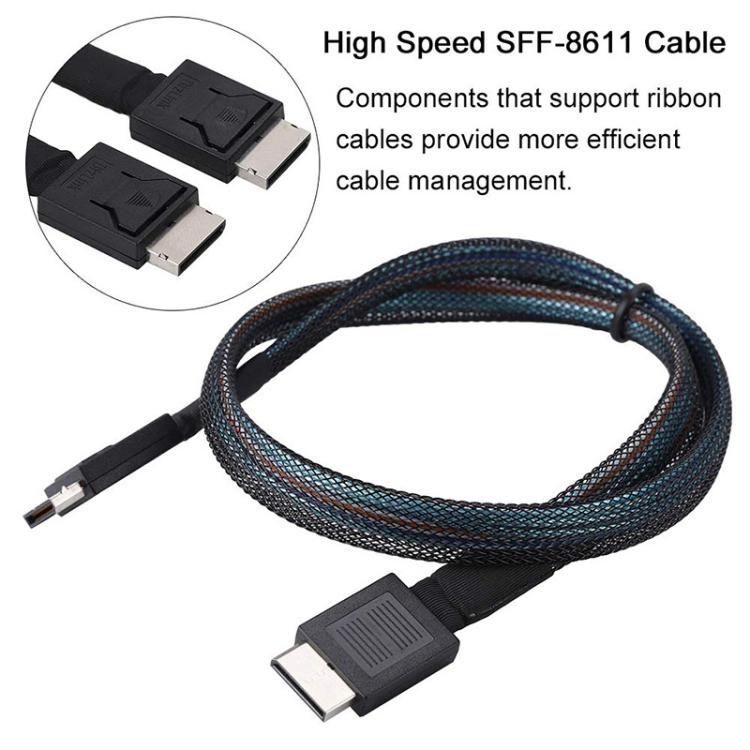WG172 Oculink SFF-8611 to SFF-8611 PCIE4.0 MINISAS Cable, 0.5m, 1m
