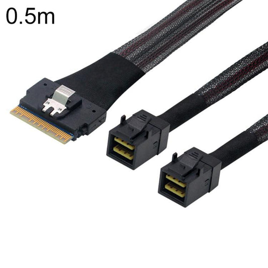 WG173 Câble de connexion haute vitesse SlimSAS SFF-86548X vers 2 x SFF-86434X, 0,5 m, 0,8 m