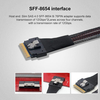 WG173 SFF-86548X to 2 x SFF-86434X High-speed SlimSAS Connection Cable, 0.5m, 0.8m