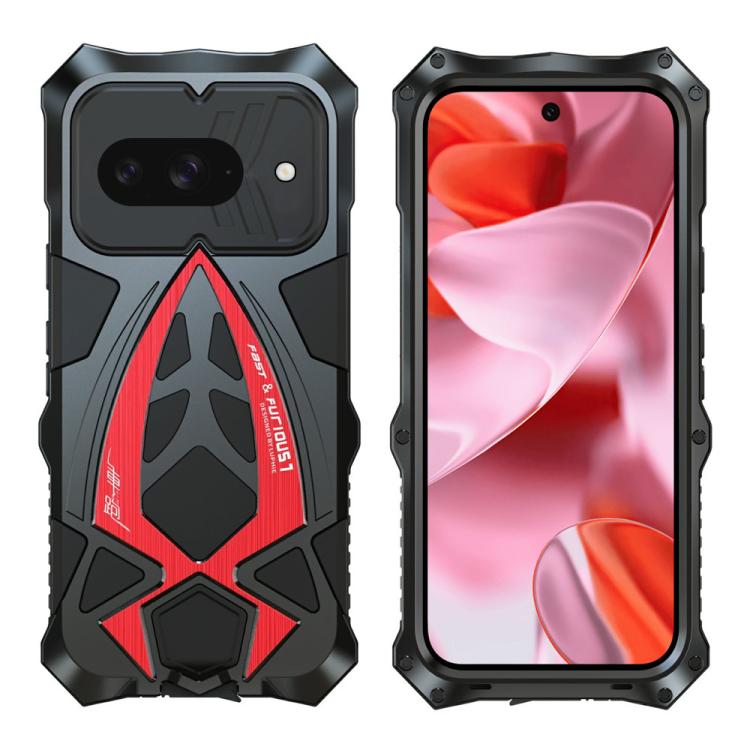 Sports Car Metal Silicone Shockproof Phone Case with Film, For Google Pixel 10 Pro, For Google Pixel 9 Pro, For Google Pixel 9