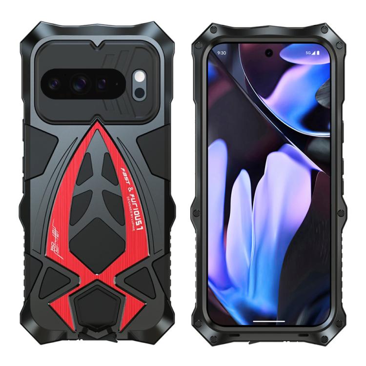 Sports Car Metal Silicone Shockproof Phone Case with Film, For Google Pixel 10 Pro, For Google Pixel 9 Pro, For Google Pixel 9