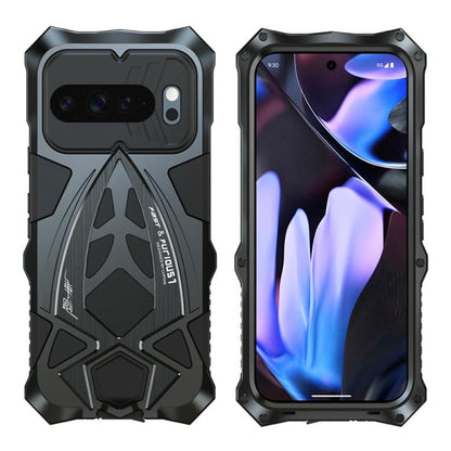 Sports Car Metal Silicone Shockproof Phone Case with Film, For Google Pixel 10 Pro, For Google Pixel 9 Pro, For Google Pixel 9