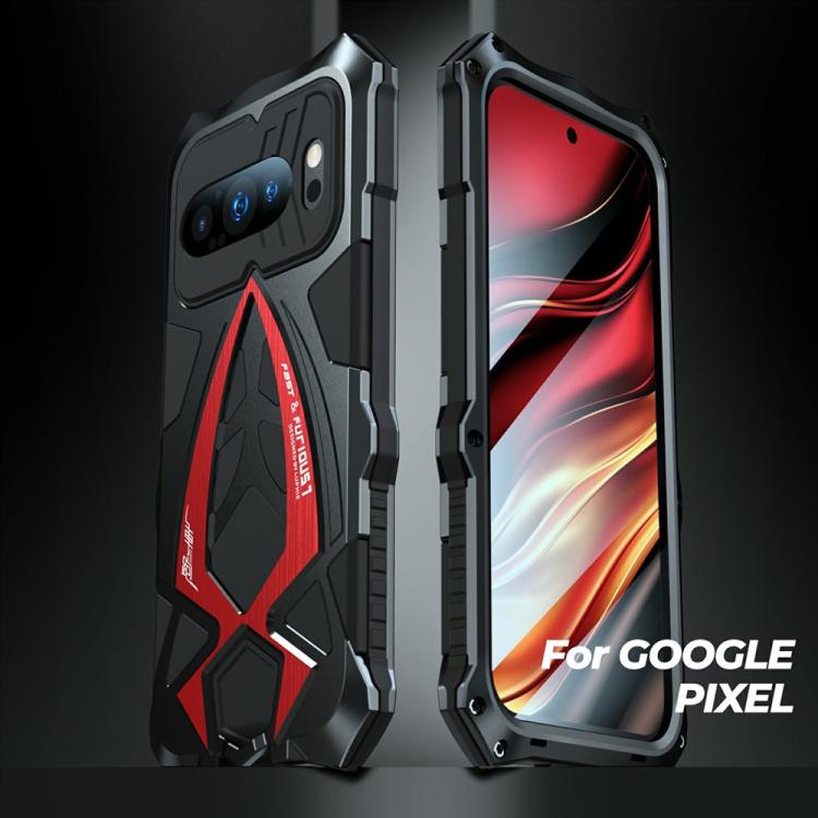 Sports Car Metal Silicone Shockproof Phone Case with Film, For Google Pixel 10 Pro, For Google Pixel 9 Pro, For Google Pixel 9