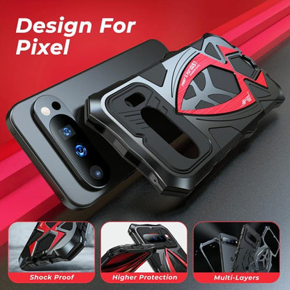 Sports Car Metal Silicone Shockproof Phone Case with Film, For Google Pixel 10 Pro, For Google Pixel 9 Pro, For Google Pixel 9